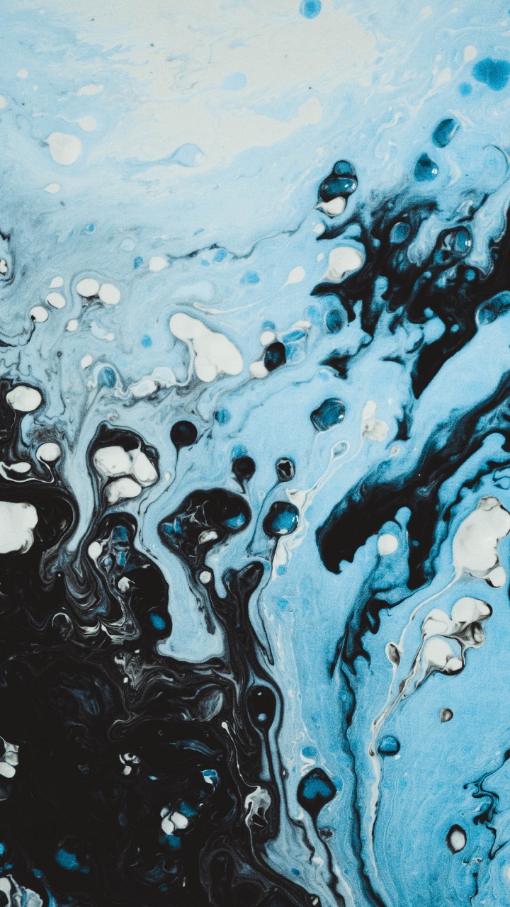 Éclaboussures D'eau Bleue et Blanche. Wallpaper in 720x1280 Resolution
