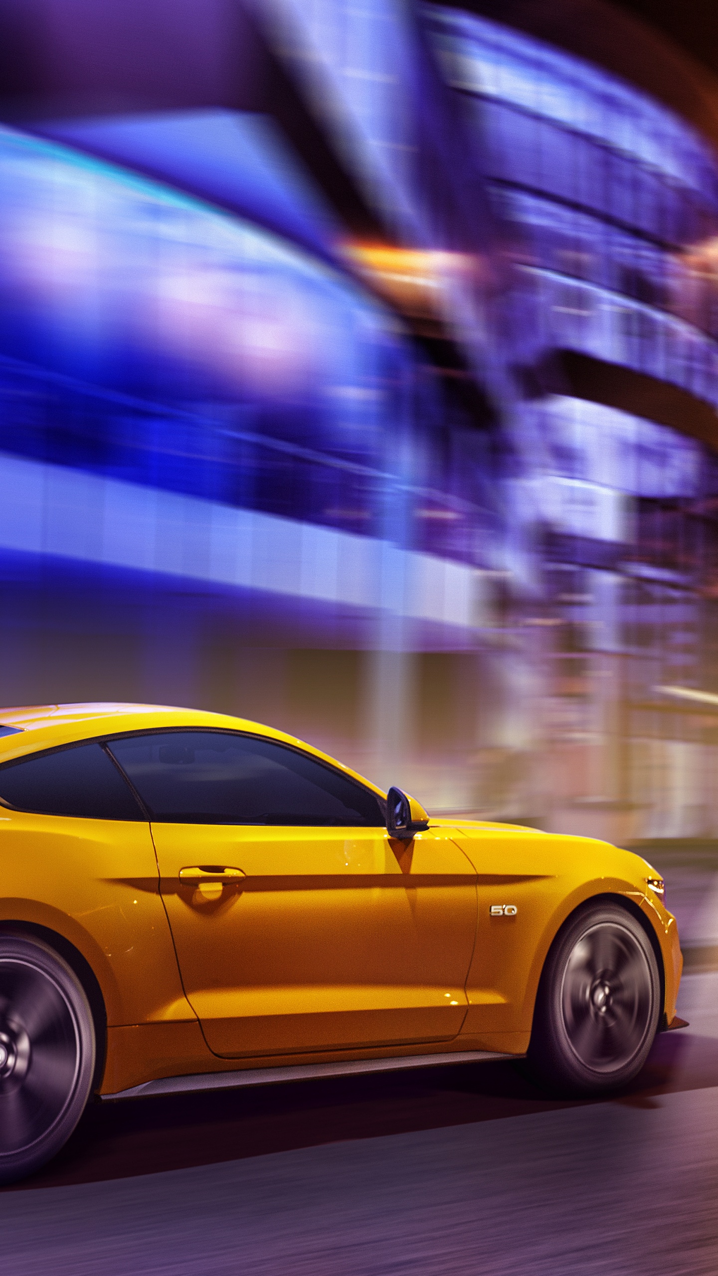 Porsche 911 Amarillo en la Carretera. Wallpaper in 1440x2560 Resolution