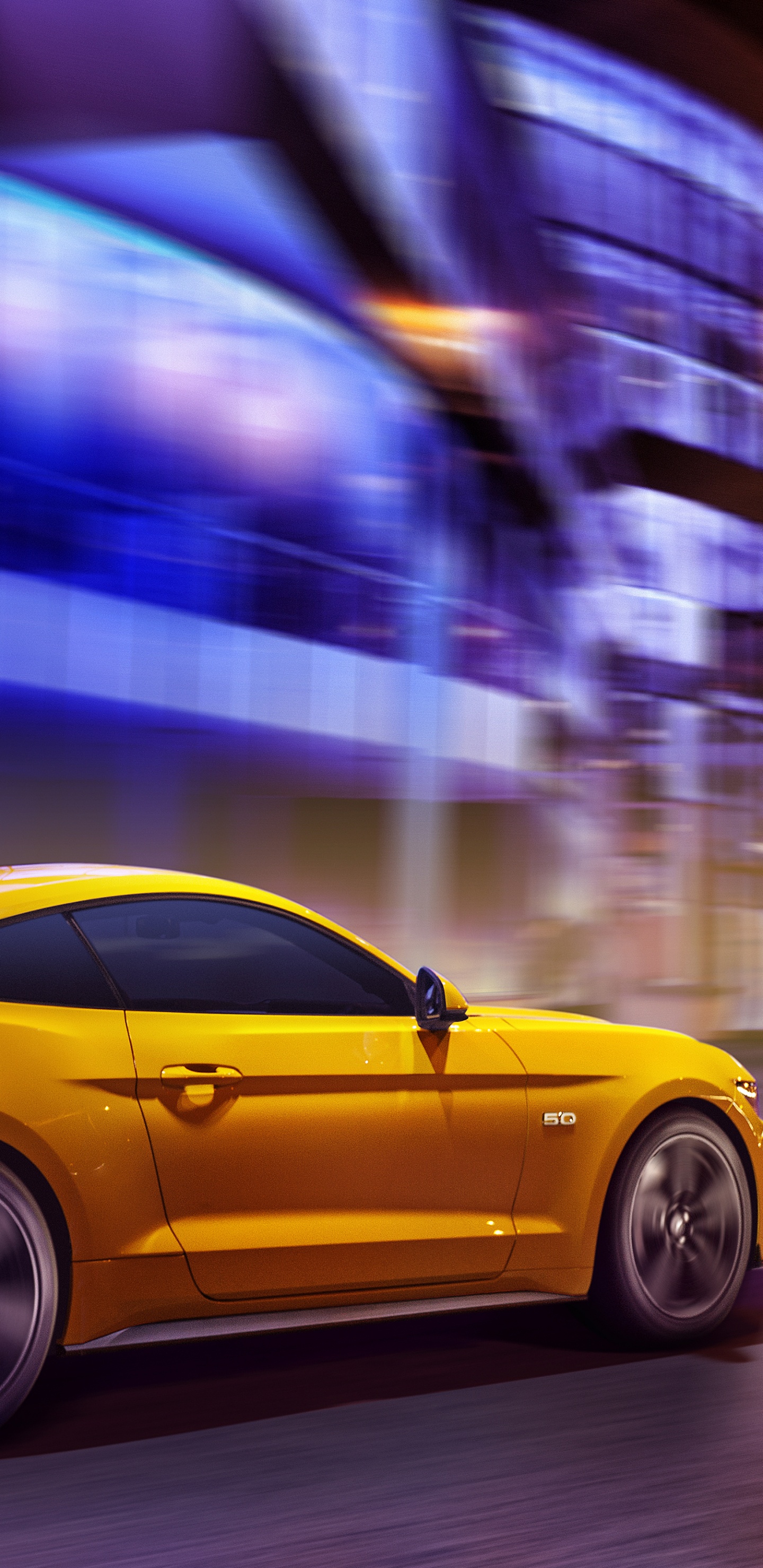 Porsche 911 Amarillo en la Carretera. Wallpaper in 1440x2960 Resolution