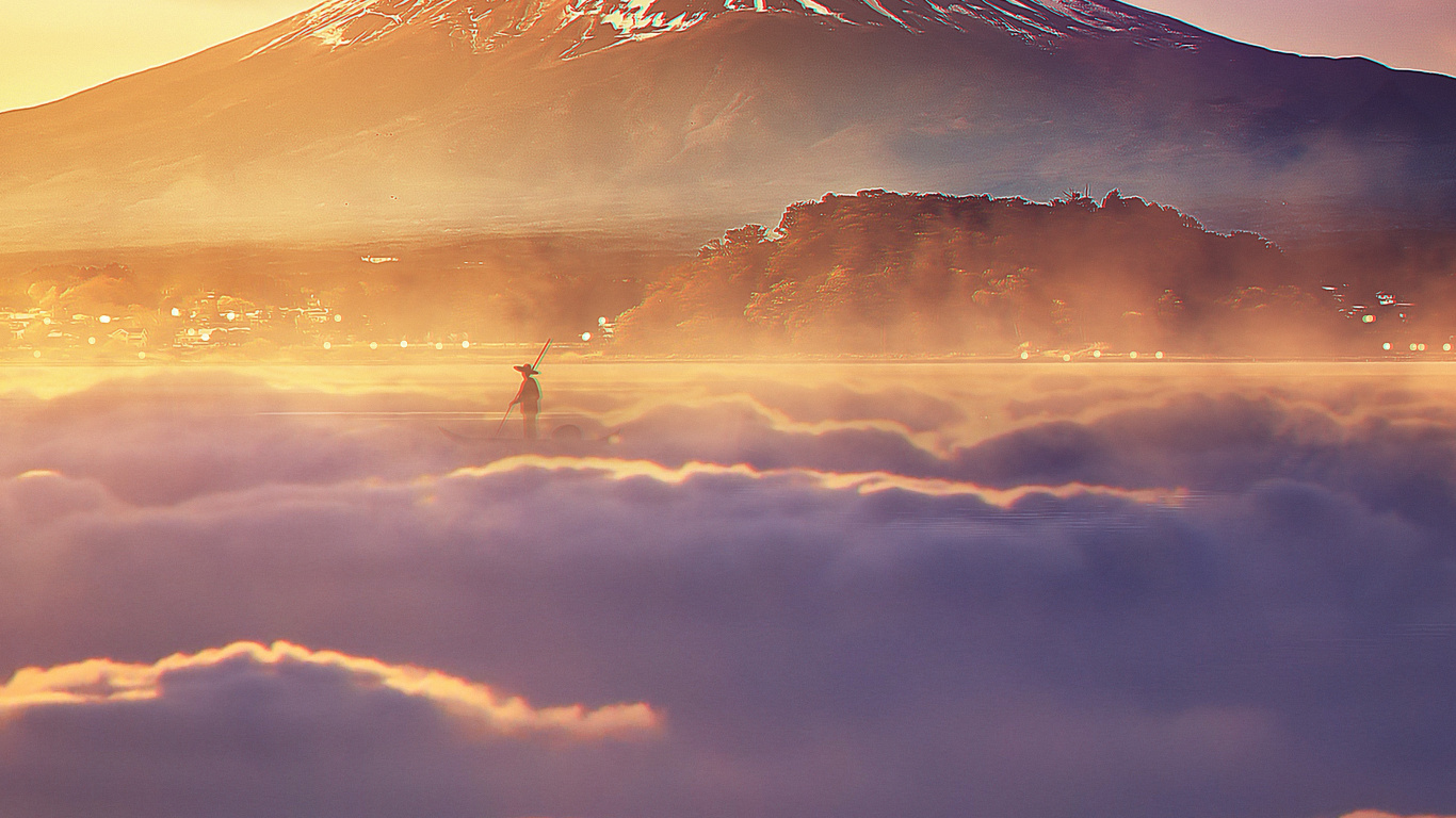 Atmosphère, Cumulus, Afterglow, Lumière, Highland. Wallpaper in 1366x768 Resolution