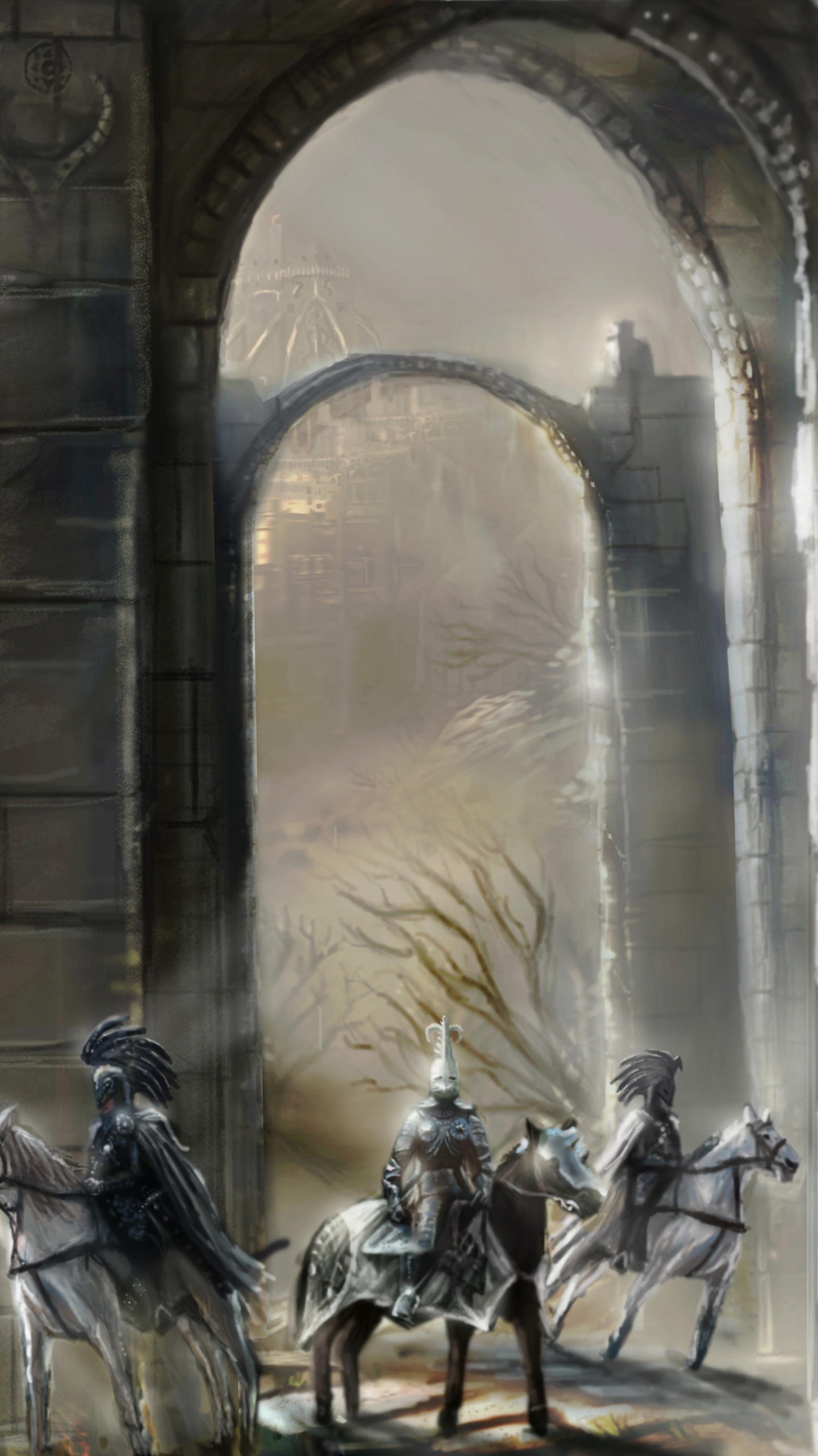 幻想, 投机的小说, 神圣的地方, 拱门, 建筑 壁纸 1440x2560 允许