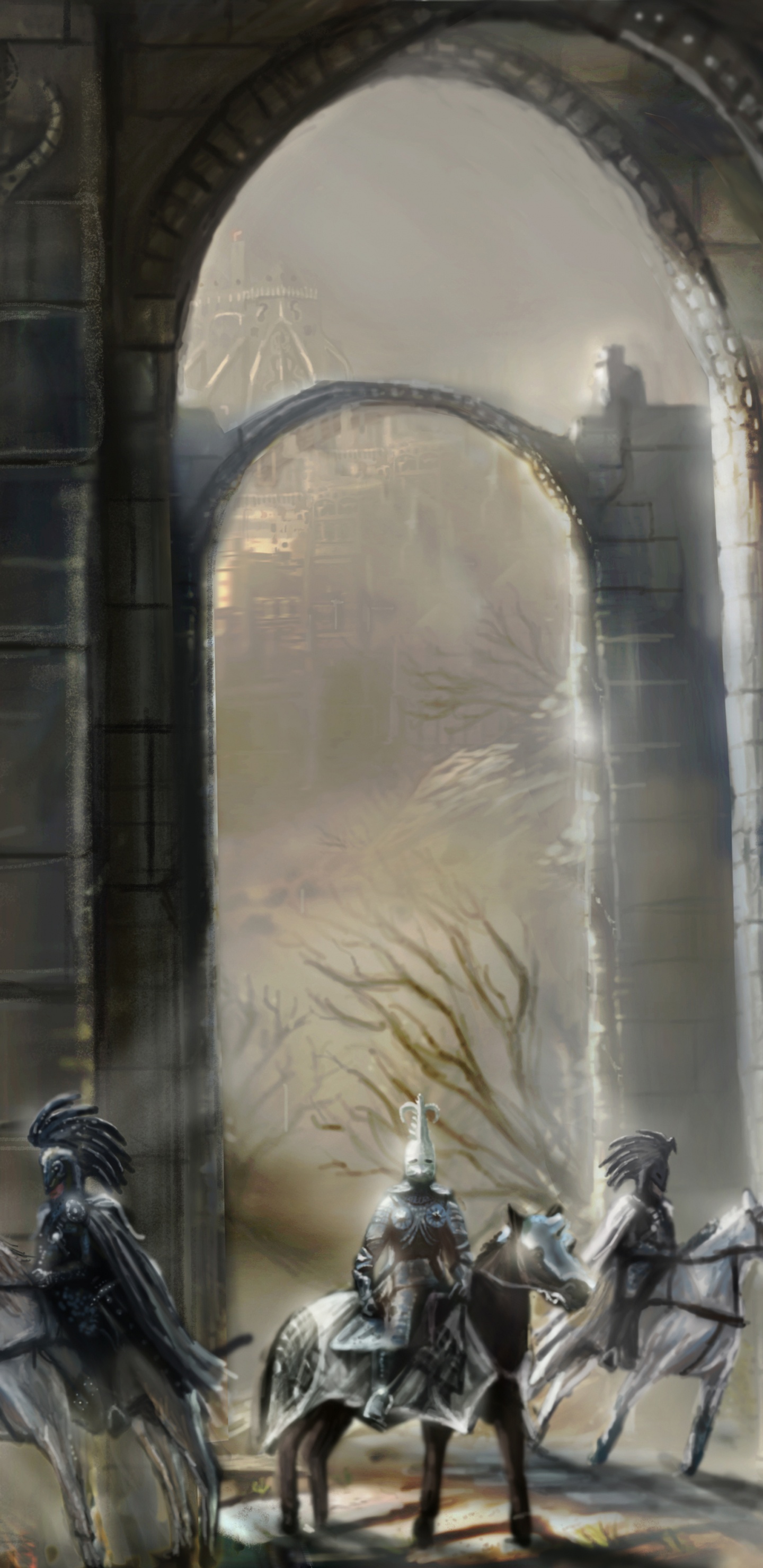 幻想, 投机的小说, 神圣的地方, 拱门, 建筑 壁纸 1440x2960 允许