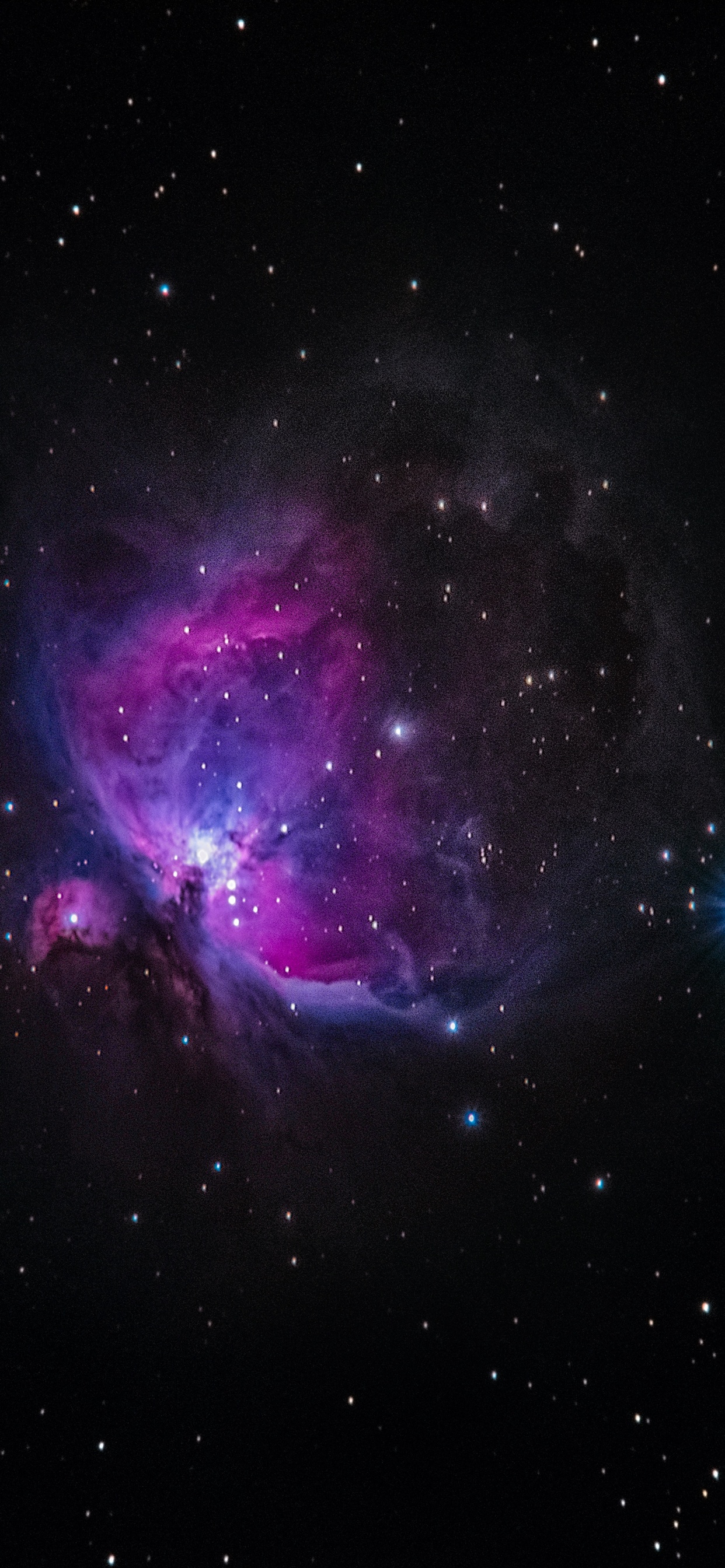 Illustration de Galaxie Violette et Noire. Wallpaper in 1242x2688 Resolution