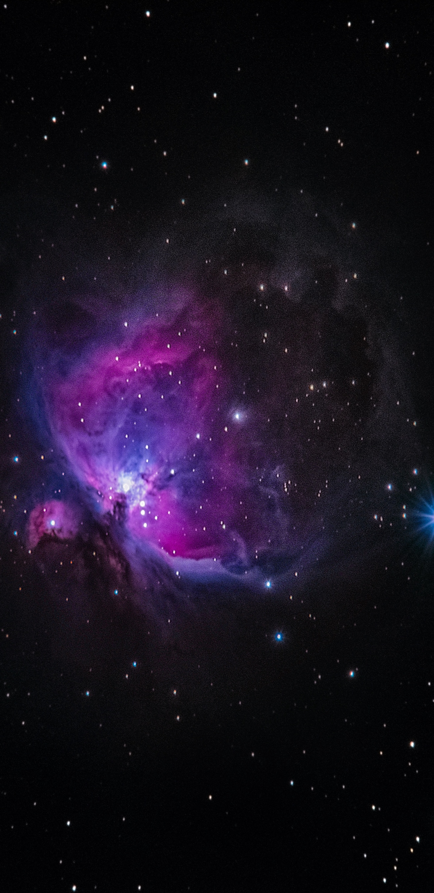 Illustration de Galaxie Violette et Noire. Wallpaper in 1440x2960 Resolution