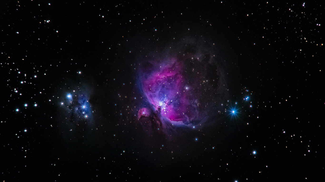 Ilustración de Galaxia Púrpura y Negra. Wallpaper in 1366x768 Resolution