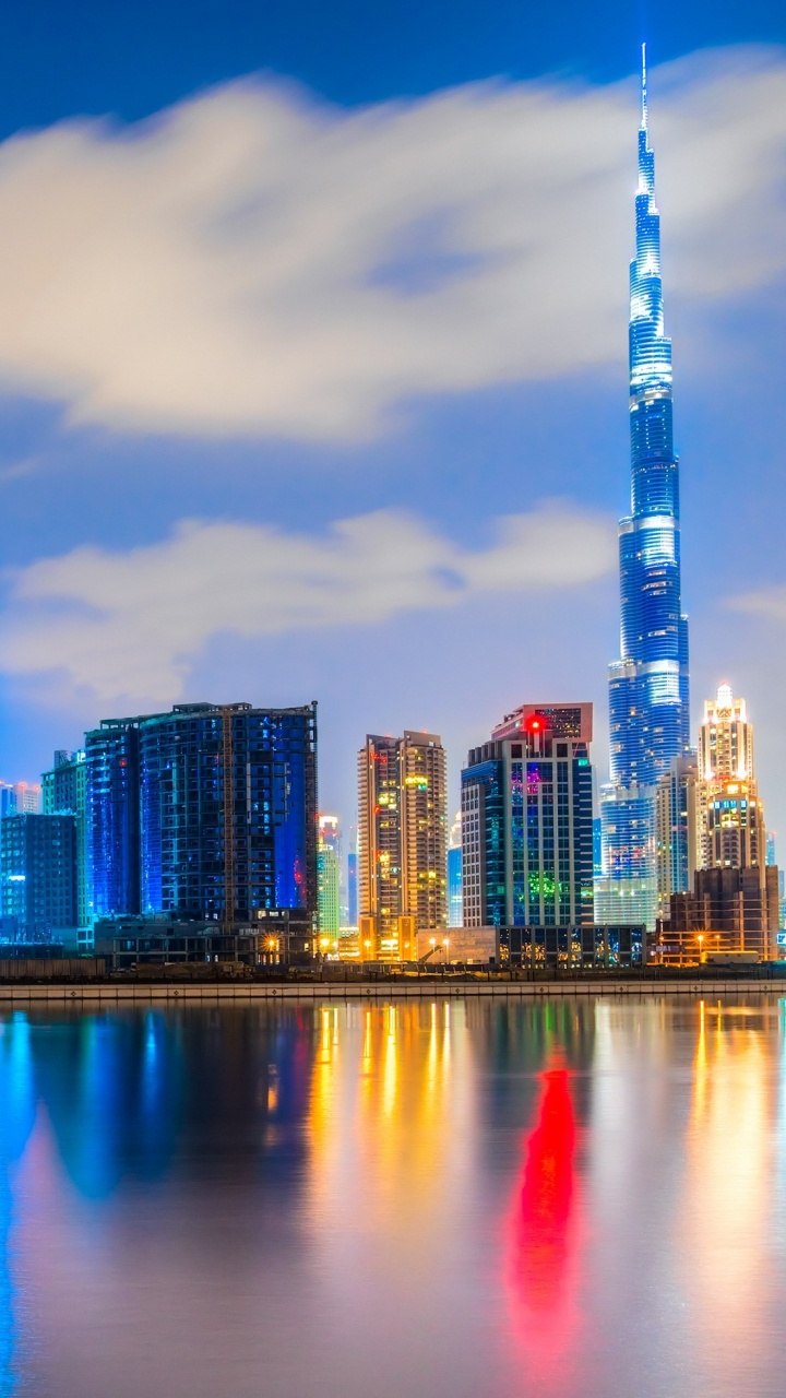 哈利法塔, 城市, 城市景观, 天际线, 大都会 壁纸 720x1280 允许