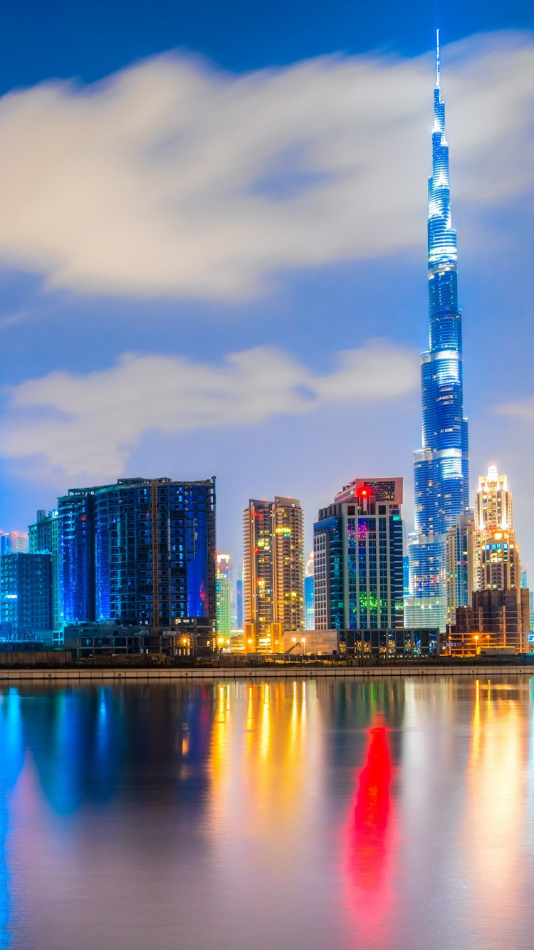 哈利法塔, 城市, 城市景观, 天际线, 大都会 壁纸 750x1334 允许