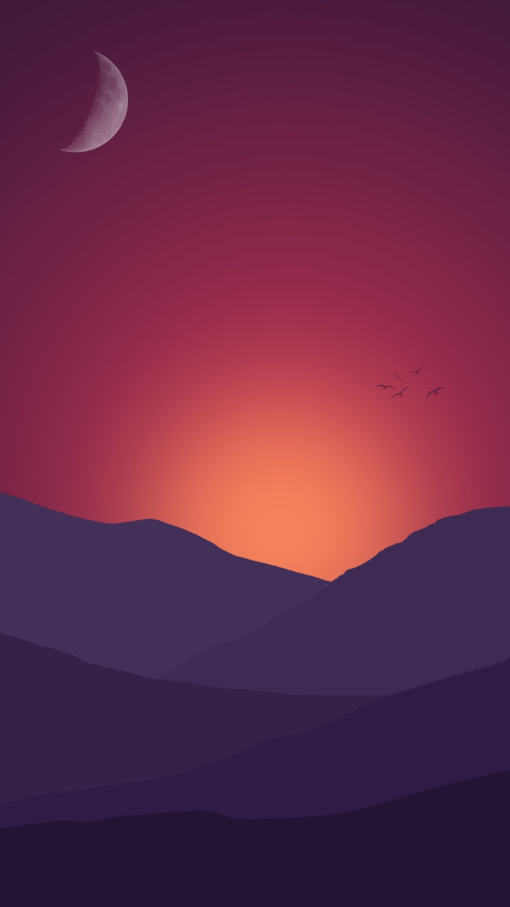 Wand, Minimalismus, Tablet, Verfügbar, Bergigen Landschaftsformen. Wallpaper in 720x1280 Resolution