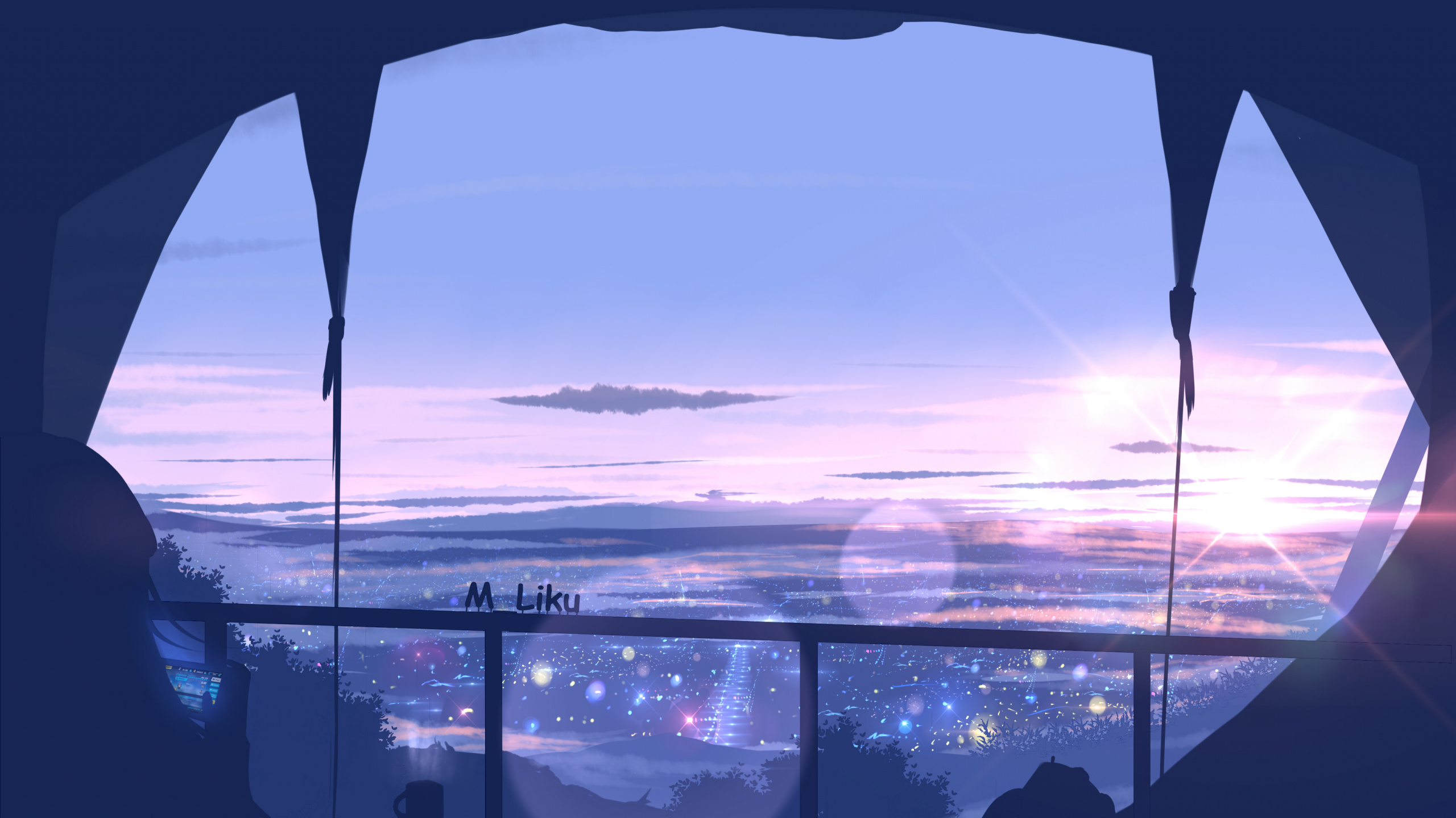 Horizonte de la Ciudad Durante la Noche. Wallpaper in 2560x1440 Resolution