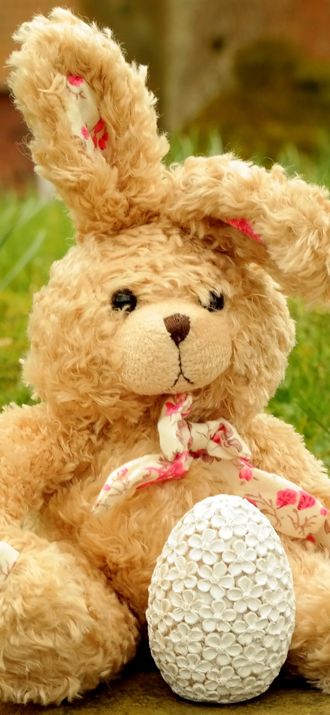 Stofftier, Kaninchen, Teddybär, Spielzeug, Pink. Wallpaper in 1125x2436 Resolution