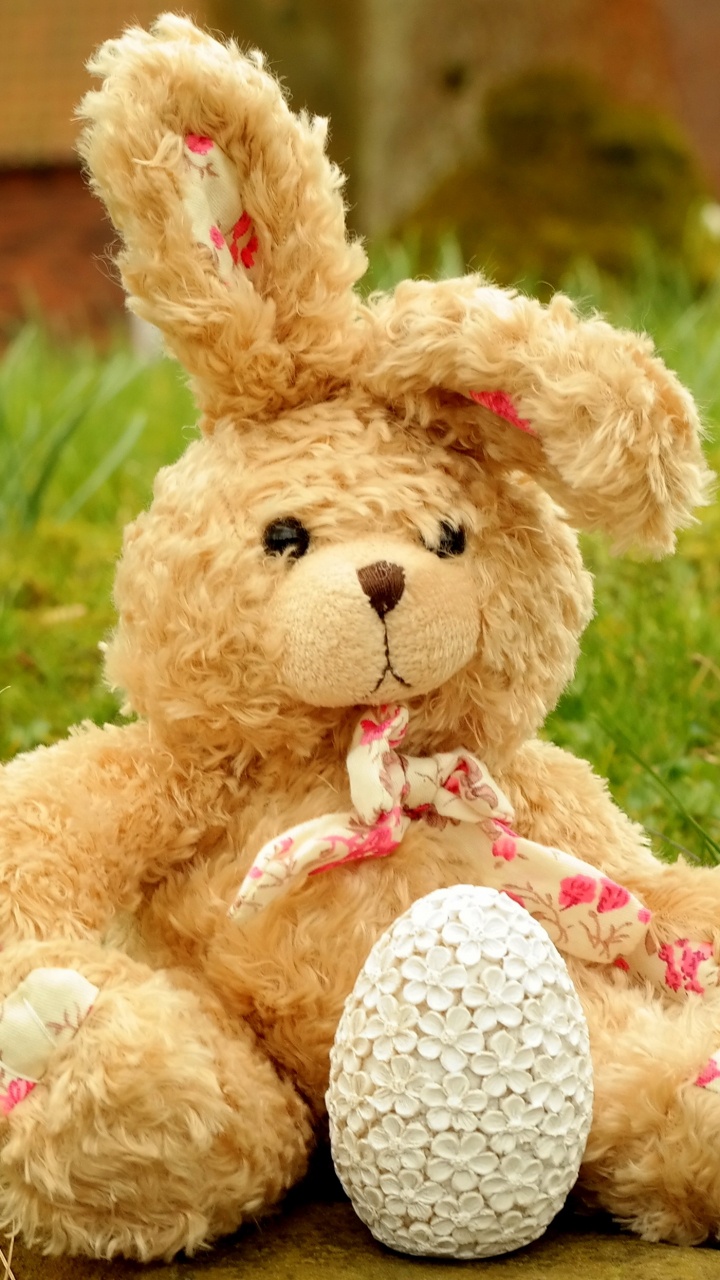 Stuffed Toy, Rabbit, Teddy Bear, Toy, Pink. Wallpaper in 720x1280 Resolution