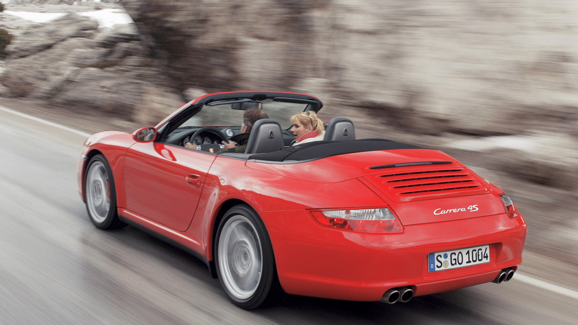 Red Ferrari Convertible on Road During Daytime. Wallpaper in 1920x1080 Resolution