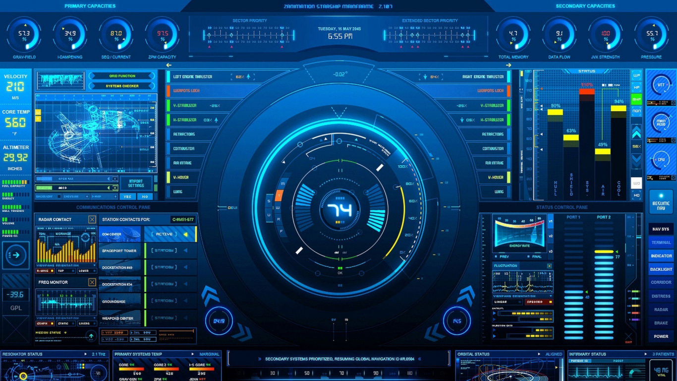 Schwarz-blauer Audiomixer. Wallpaper in 1366x768 Resolution