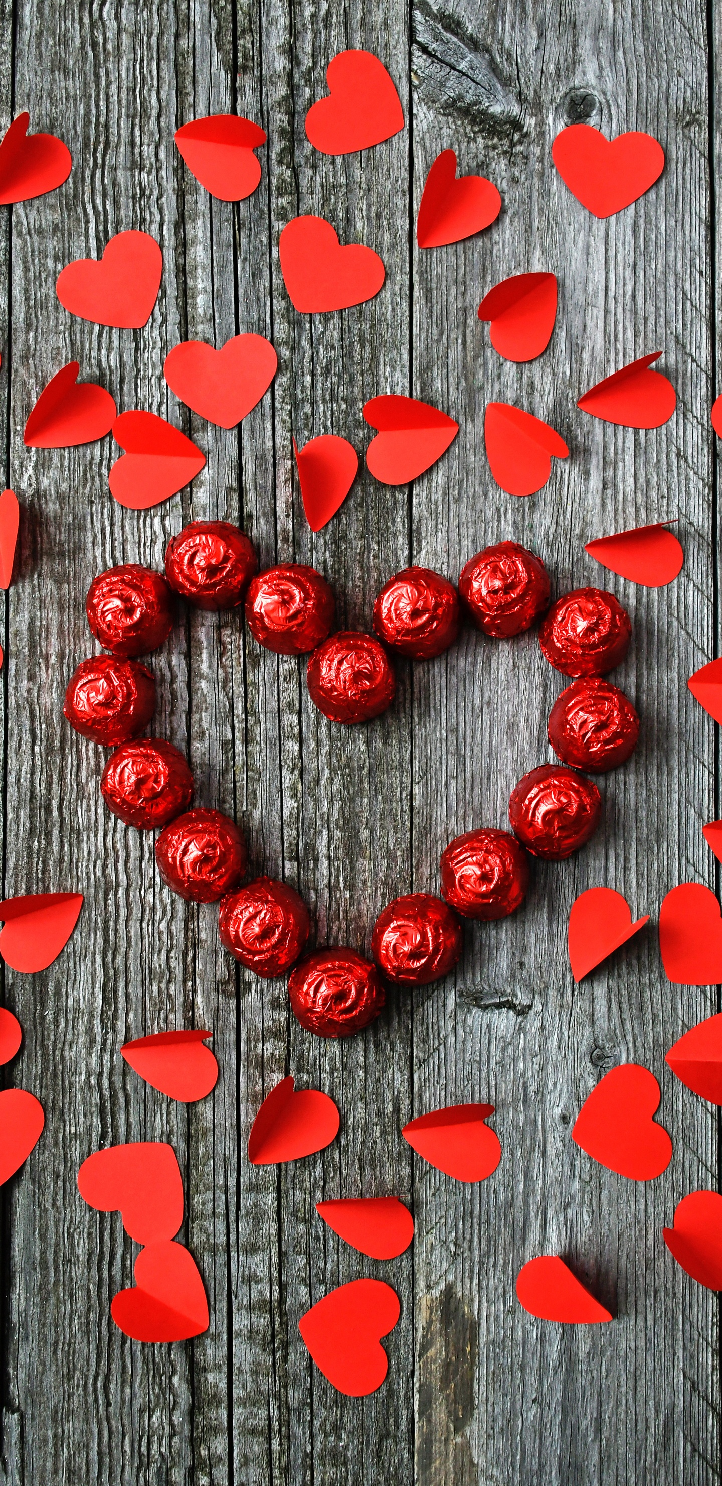 Cœur, le Jour de Valentines, Red, Amour, Usine. Wallpaper in 1440x2960 Resolution