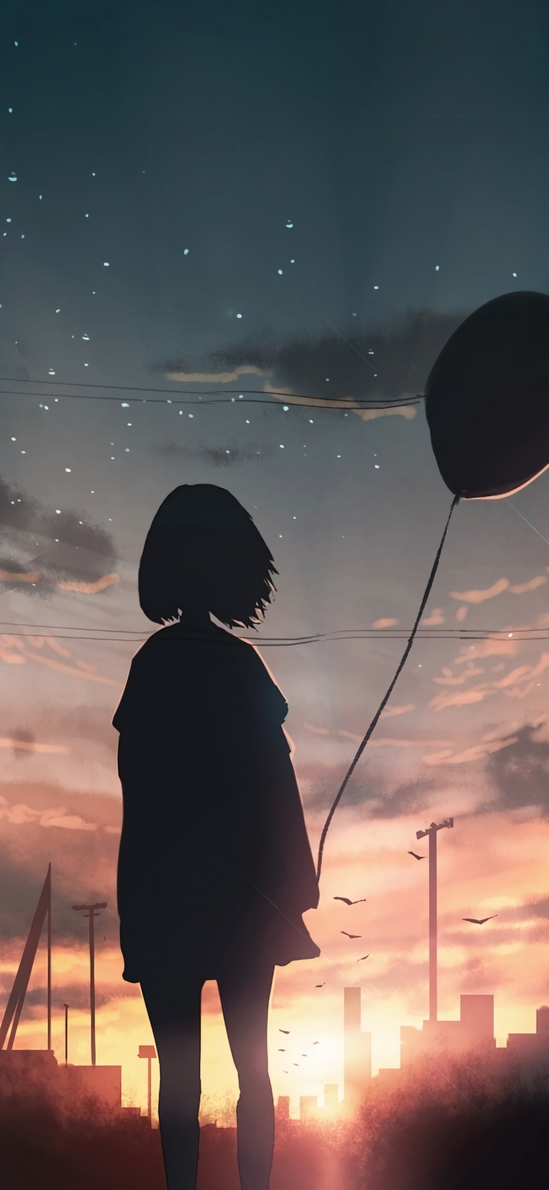 Anime, Art, Cloud, Atmosphere, World. Wallpaper in 1125x2436 Resolution