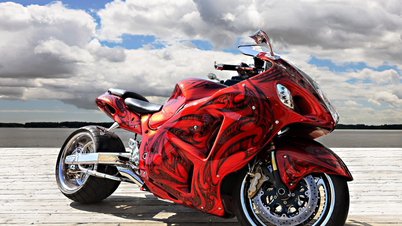 Roter Sportwagen Tagsüber Unterwegs. Wallpaper in 1366x768 Resolution