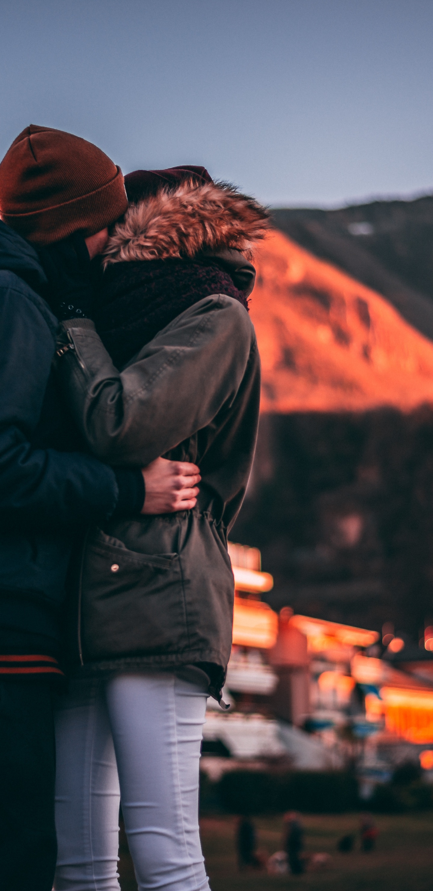 Tourism, Outerwear, Sunrise, Love, Travel. Wallpaper in 1440x2960 Resolution