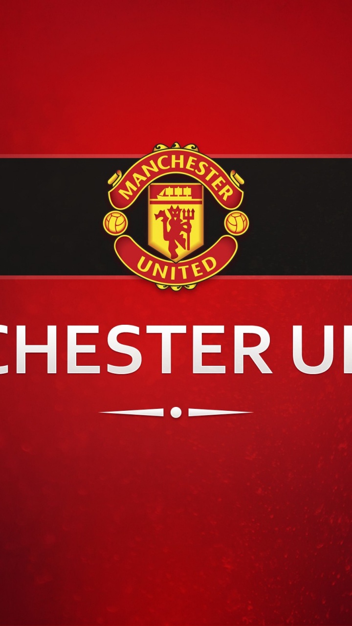 Manchester United f c, Red, Logo, Text, Emblem. Wallpaper in 720x1280 Resolution