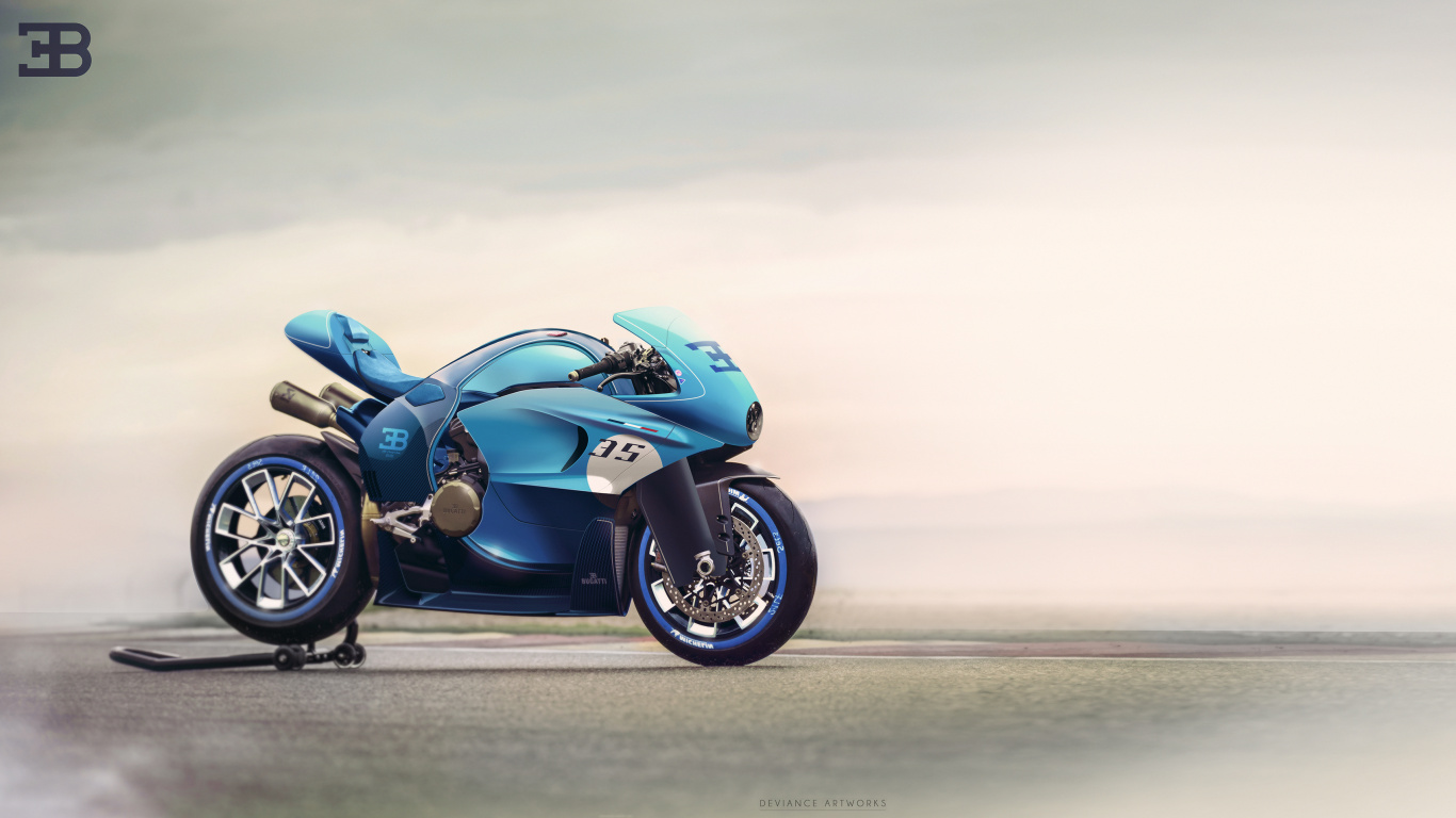 Blau-schwarzer Sportwagen Auf Grauer Asphaltstraße. Wallpaper in 1366x768 Resolution