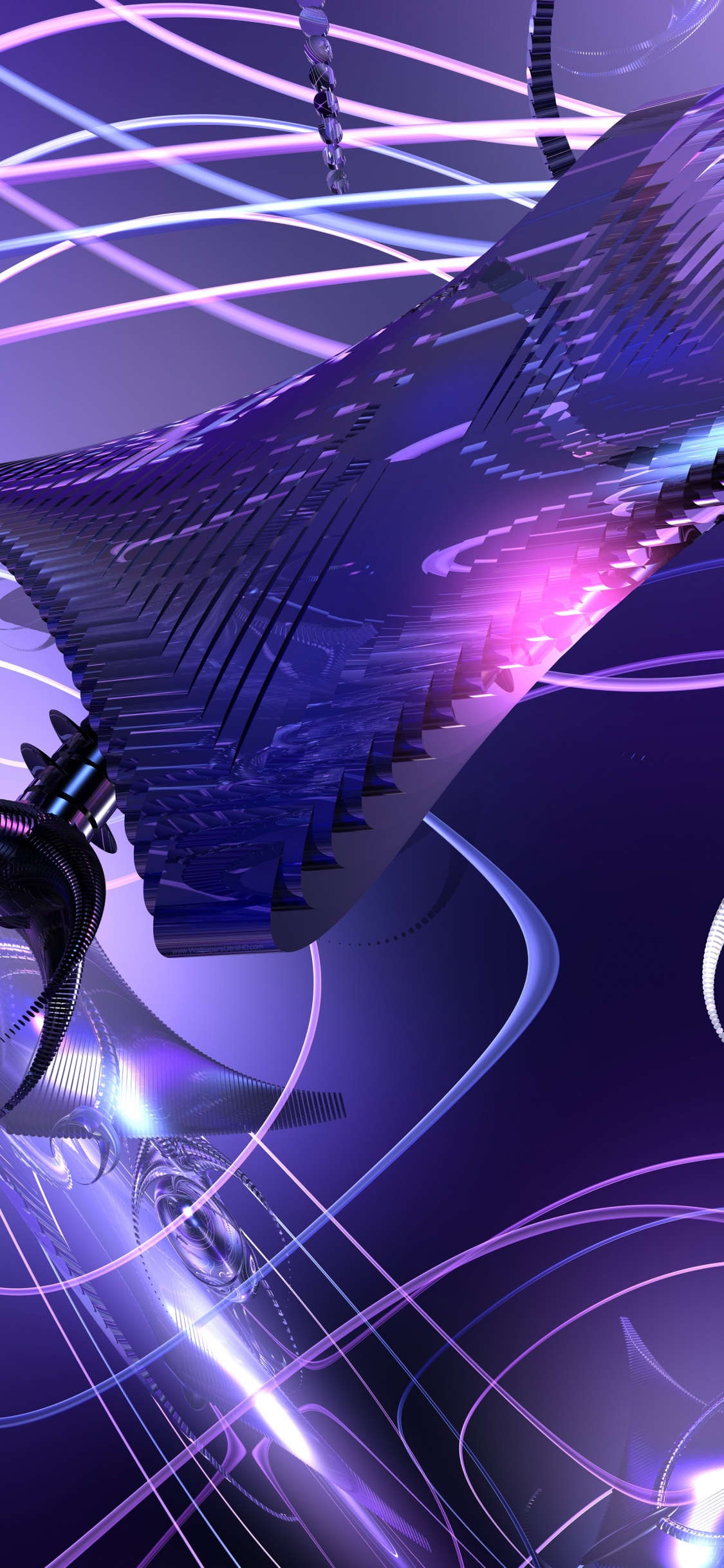 Peinture Abstraite Violette et Blanche. Wallpaper in 1125x2436 Resolution