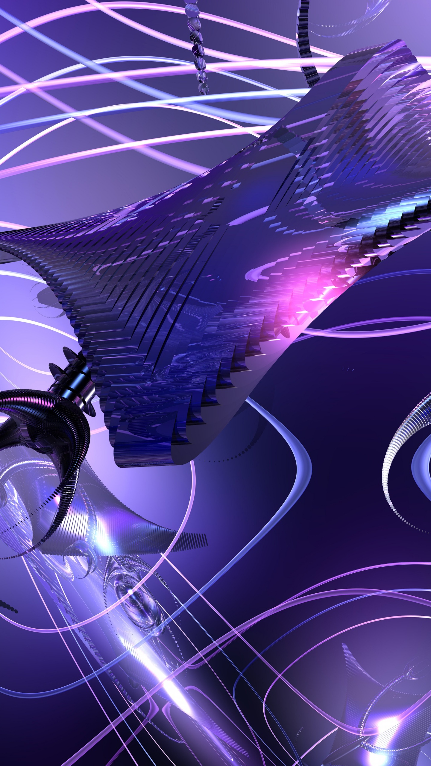 Peinture Abstraite Violette et Blanche. Wallpaper in 1440x2560 Resolution