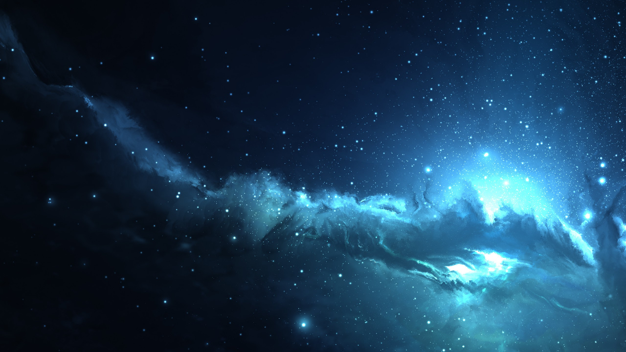 Illustration de la Galaxie Blanche et Bleue. Wallpaper in 1280x720 Resolution