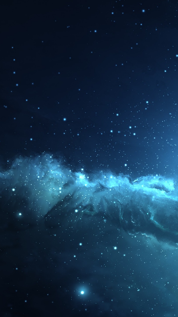 Illustration de la Galaxie Blanche et Bleue. Wallpaper in 720x1280 Resolution