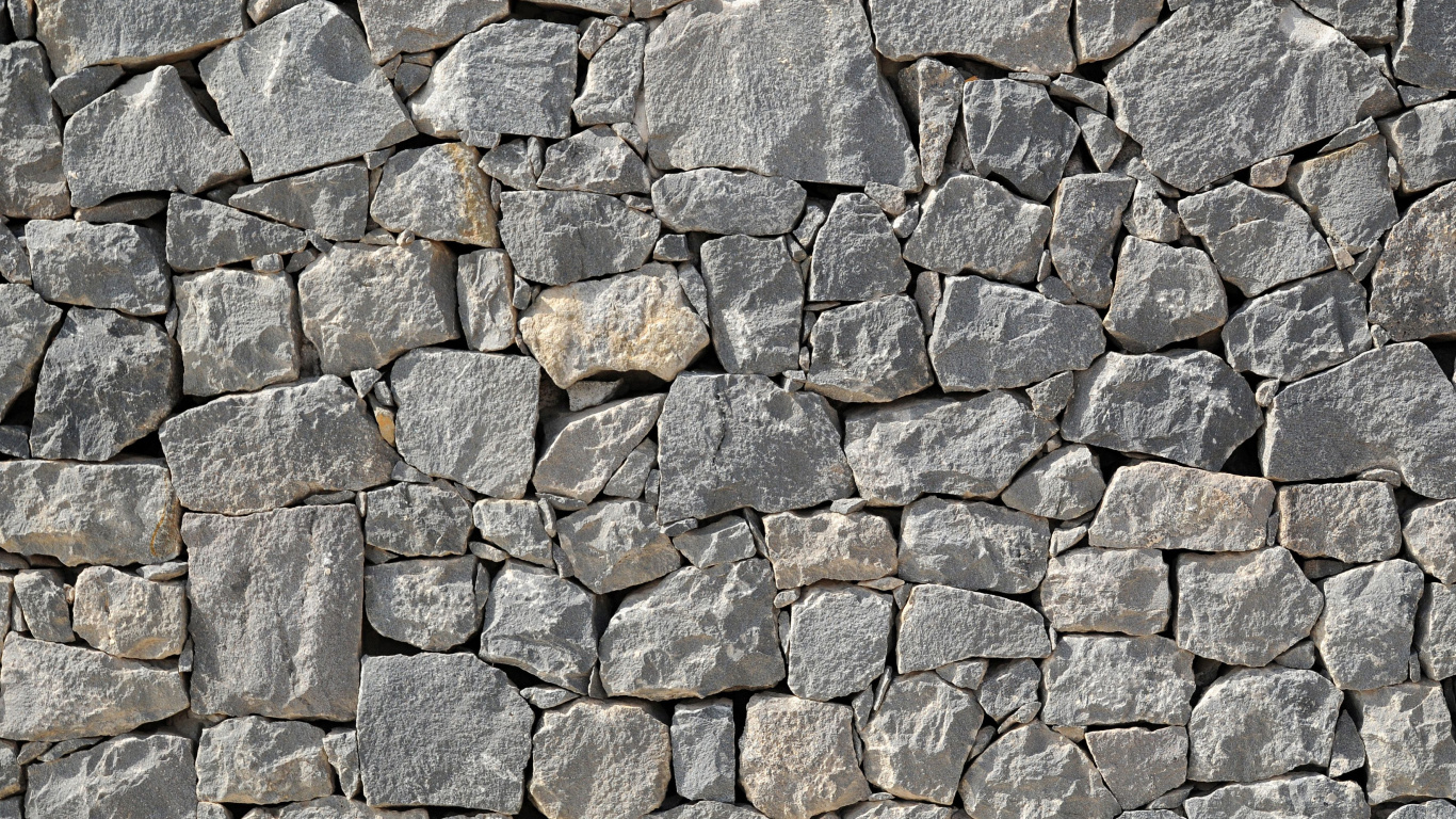 Gray and Black Stone Wall. Wallpaper in 1366x768 Resolution