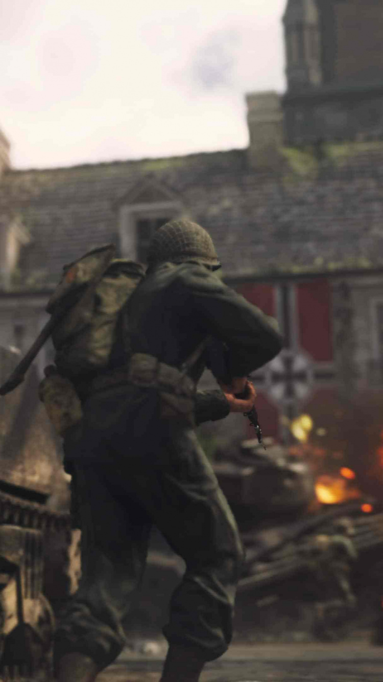 Call of Duty WWII, Call of Duty World at War, Multiplayer Video Game, Activision, pc Game. Wallpaper in 750x1334 Resolution