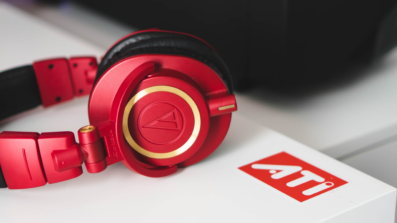Headphones, Red, Audio Equipment, Gadget, Technology. Wallpaper in 1280x720 Resolution