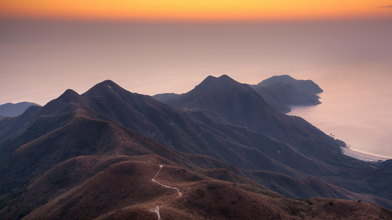 山脉, 维多利亚峰, 多山的地貌, 高地, 跌倒了 壁纸 1366x768 允许