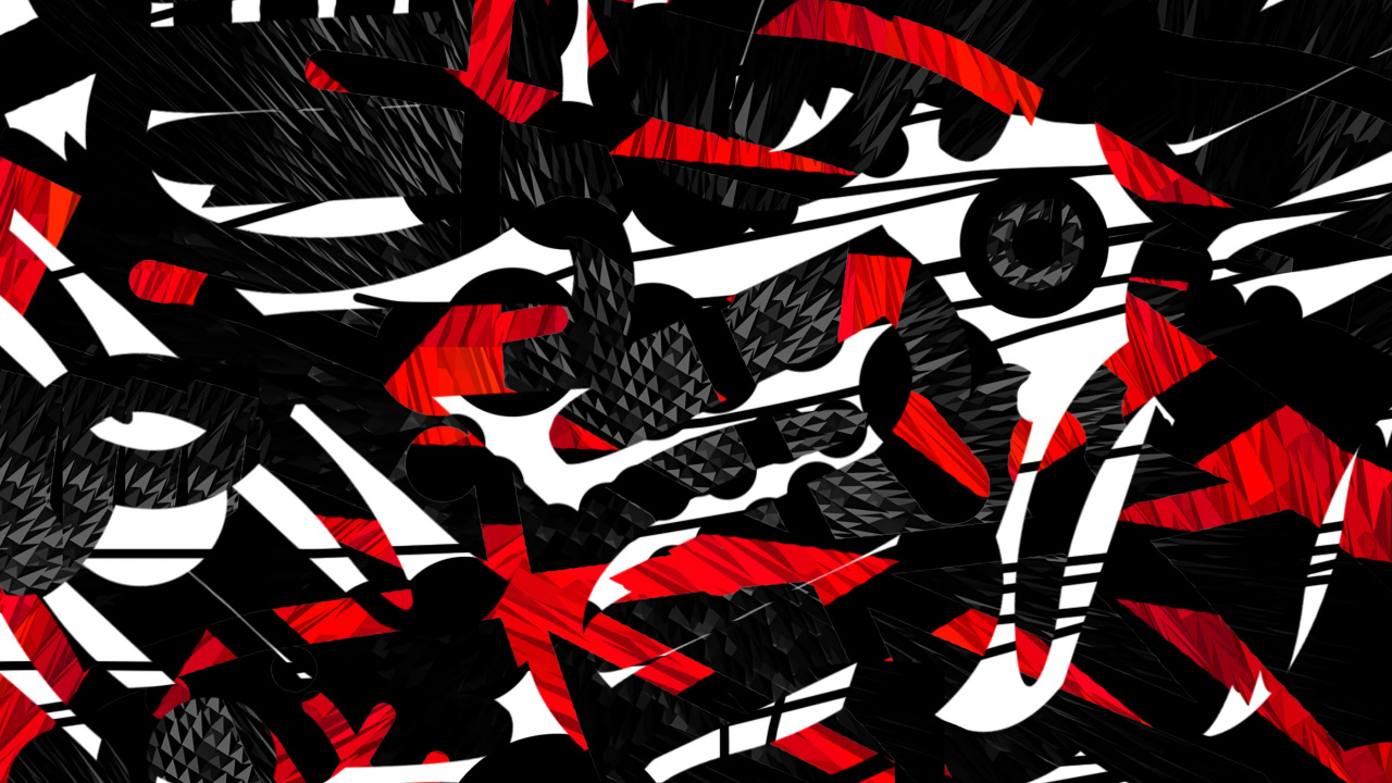 Tableau Abstrait Noir Blanc et Rouge. Wallpaper in 1280x720 Resolution