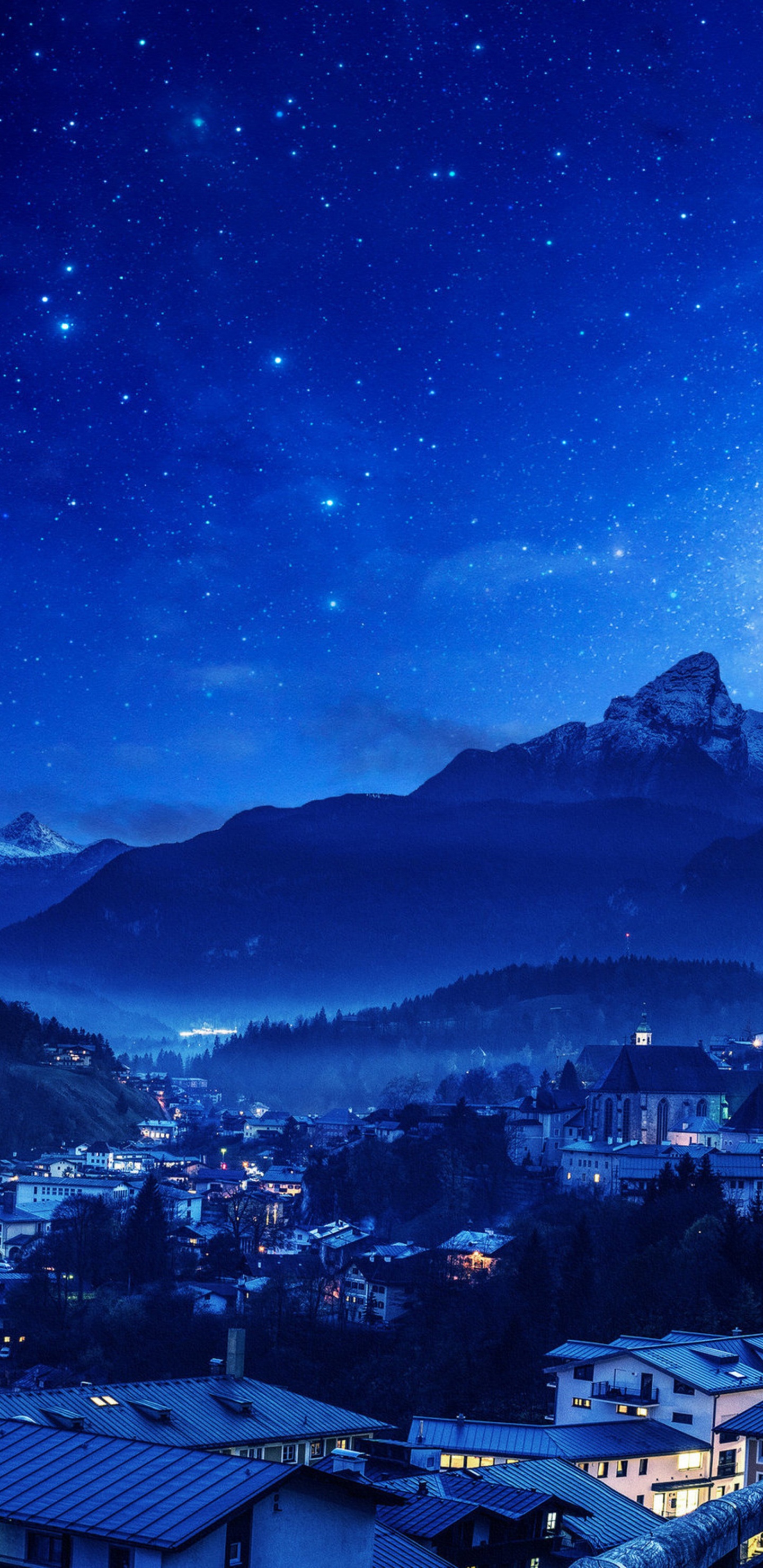 L'anime, Hiver, Blue, Atmosphère, Nature. Wallpaper in 1440x2960 Resolution