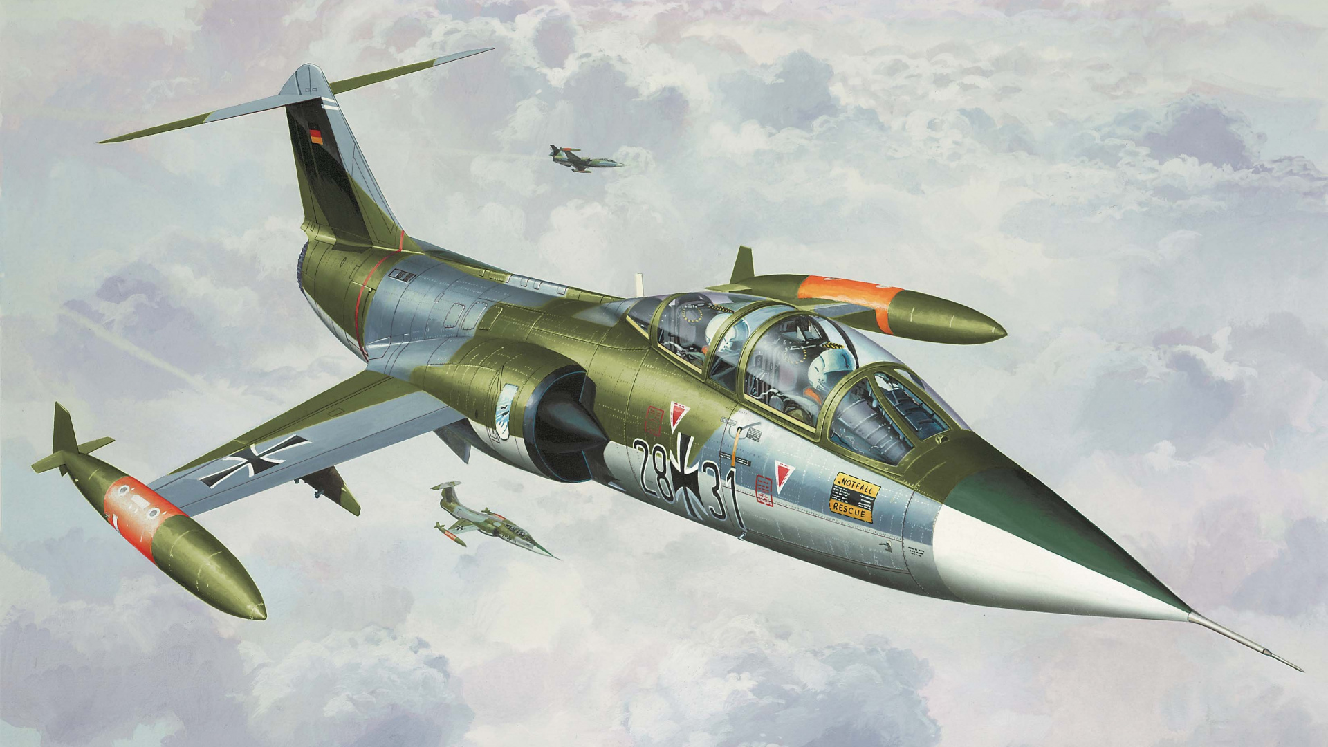 Gray and Red Fighter Plane Flying in The Sky. Wallpaper in 1920x1080 Resolution