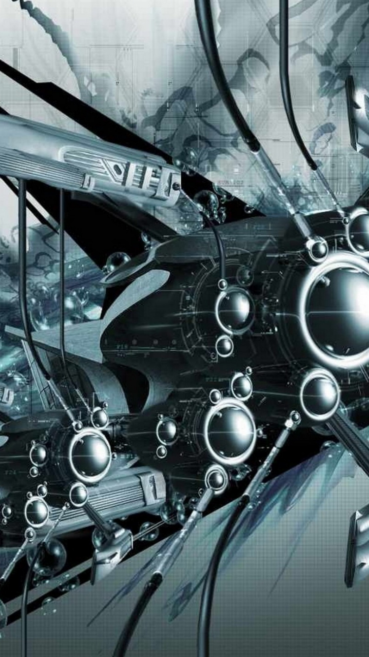 Moteur D'avion Blanc et Noir. Wallpaper in 750x1334 Resolution