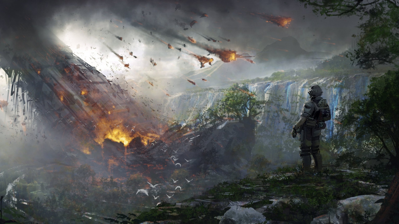 Homme en Veste Noire et Pantalon Noir Debout Sur un Sol Rocheux. Wallpaper in 1366x768 Resolution