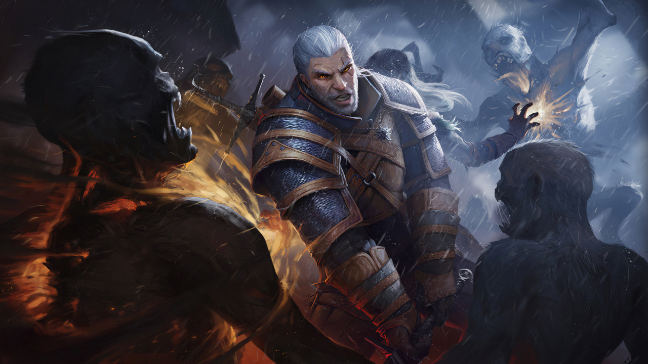 The Witcher 3 Wild Hunt, Dark Fantasy, Fantasy, Art, Fantastic Art. Wallpaper in 1280x720 Resolution