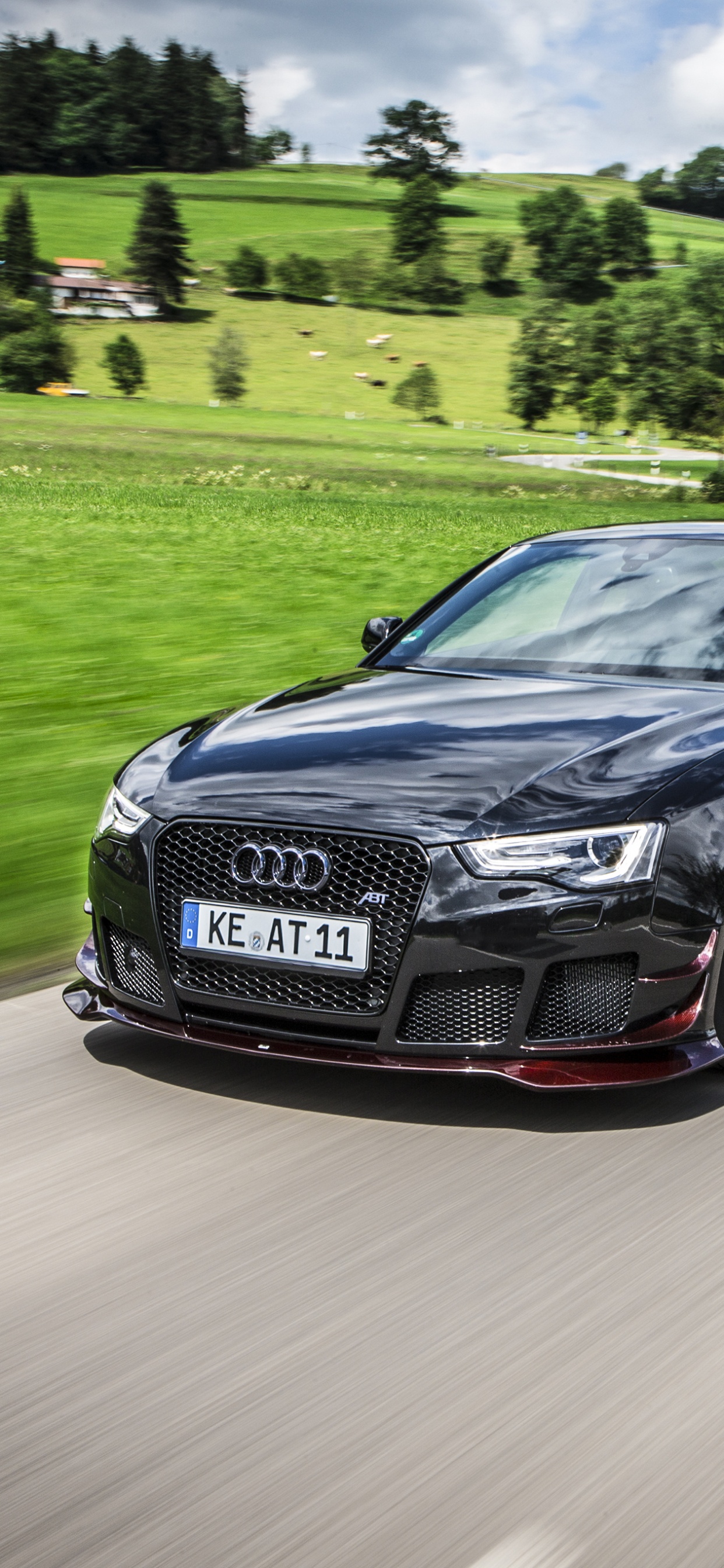Black Audi Coupe on Road During Daytime. Wallpaper in 1242x2688 Resolution