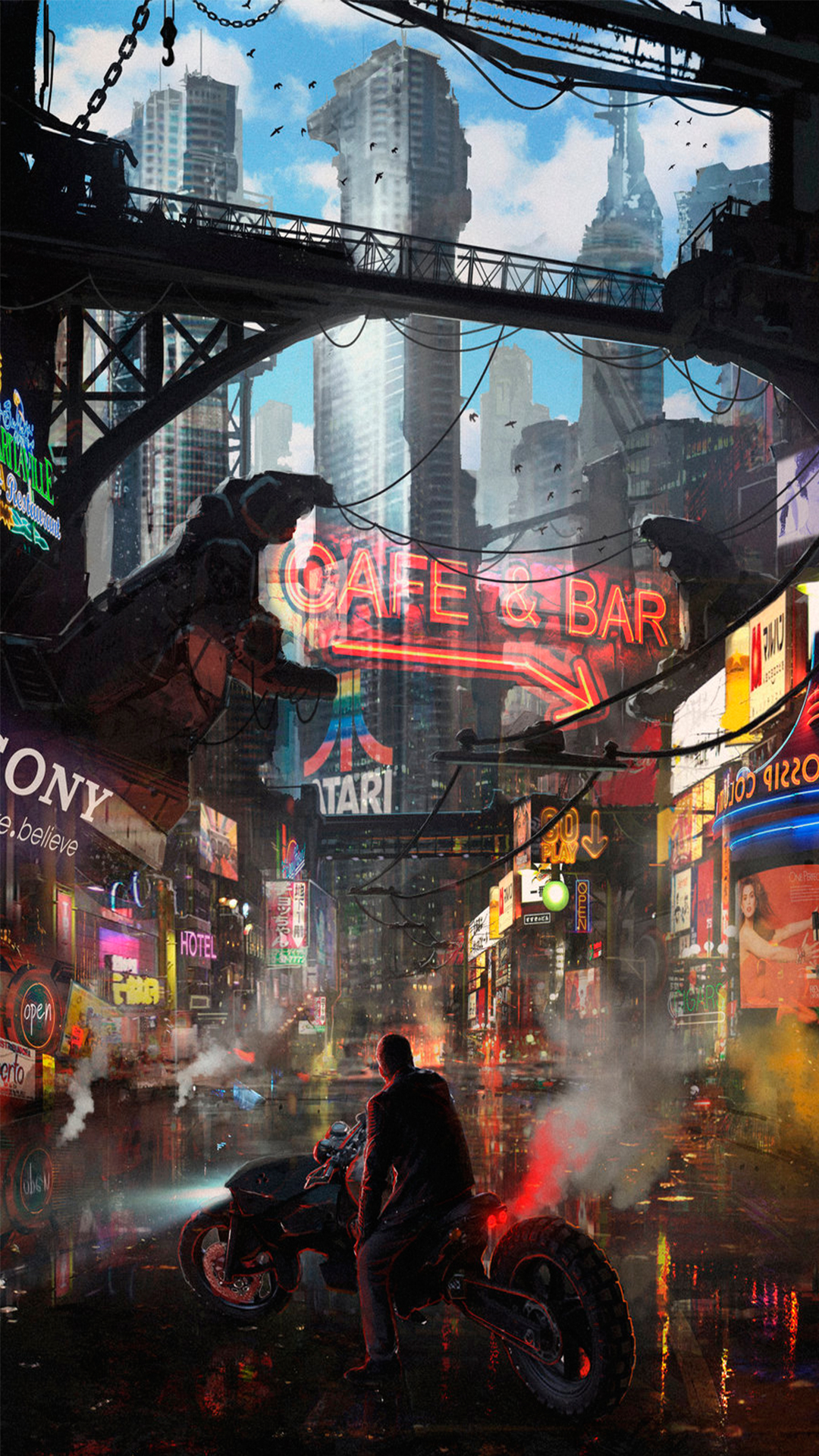 Art Conceptuel de la Rivière Cyberpunk de la Ville, Cyberpunk, Art, Concept Art, Conception. Wallpaper in 1080x1920 Resolution