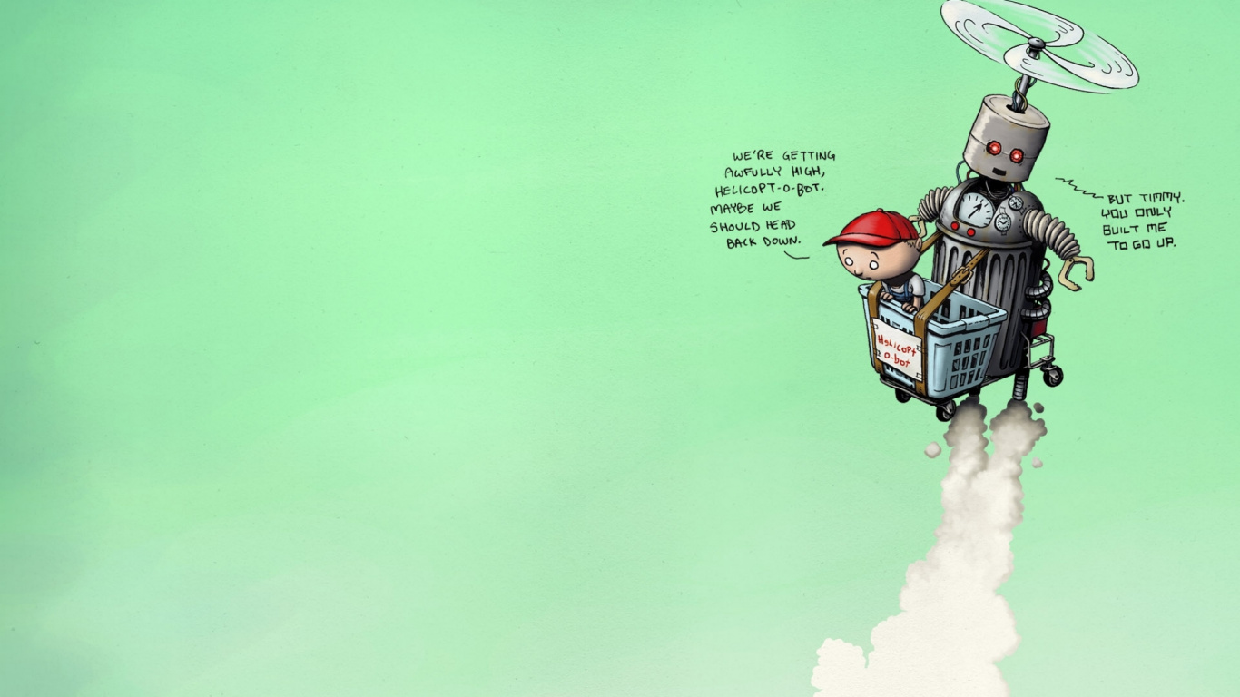 Illustration de Robot Blanc et Rouge. Wallpaper in 1366x768 Resolution