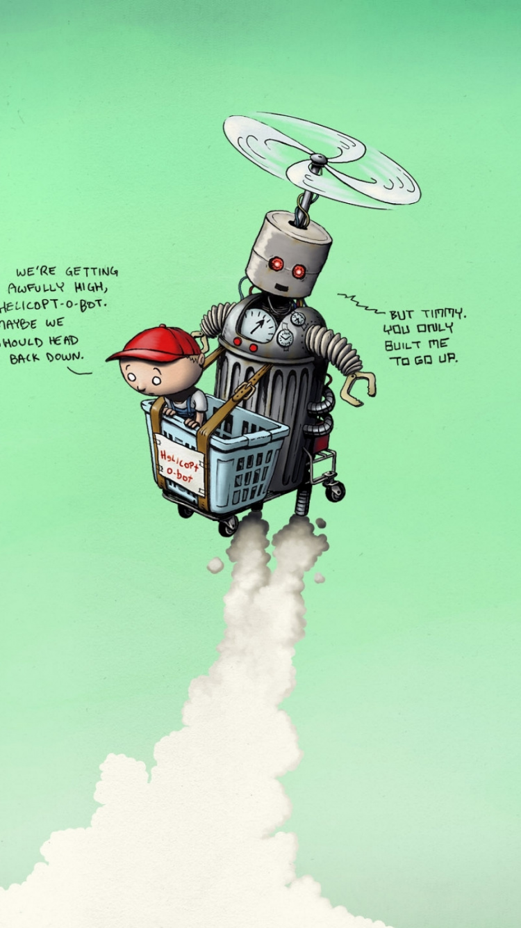 Ilustración de Robot Blanco y Rojo. Wallpaper in 750x1334 Resolution