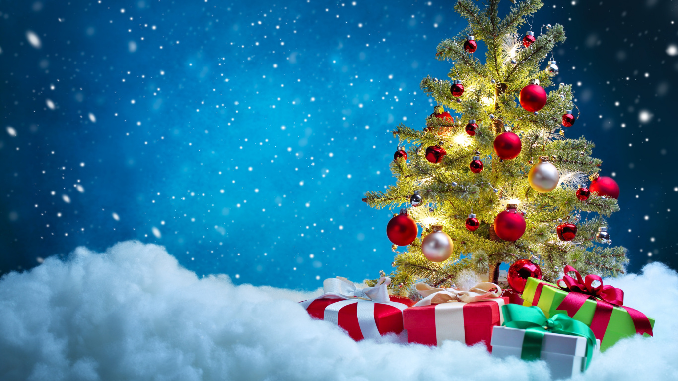 圣诞树, 圣诞节, 圣诞装饰, 圣诞前夕, 圣诞节的装饰品 壁纸 1366x768 允许