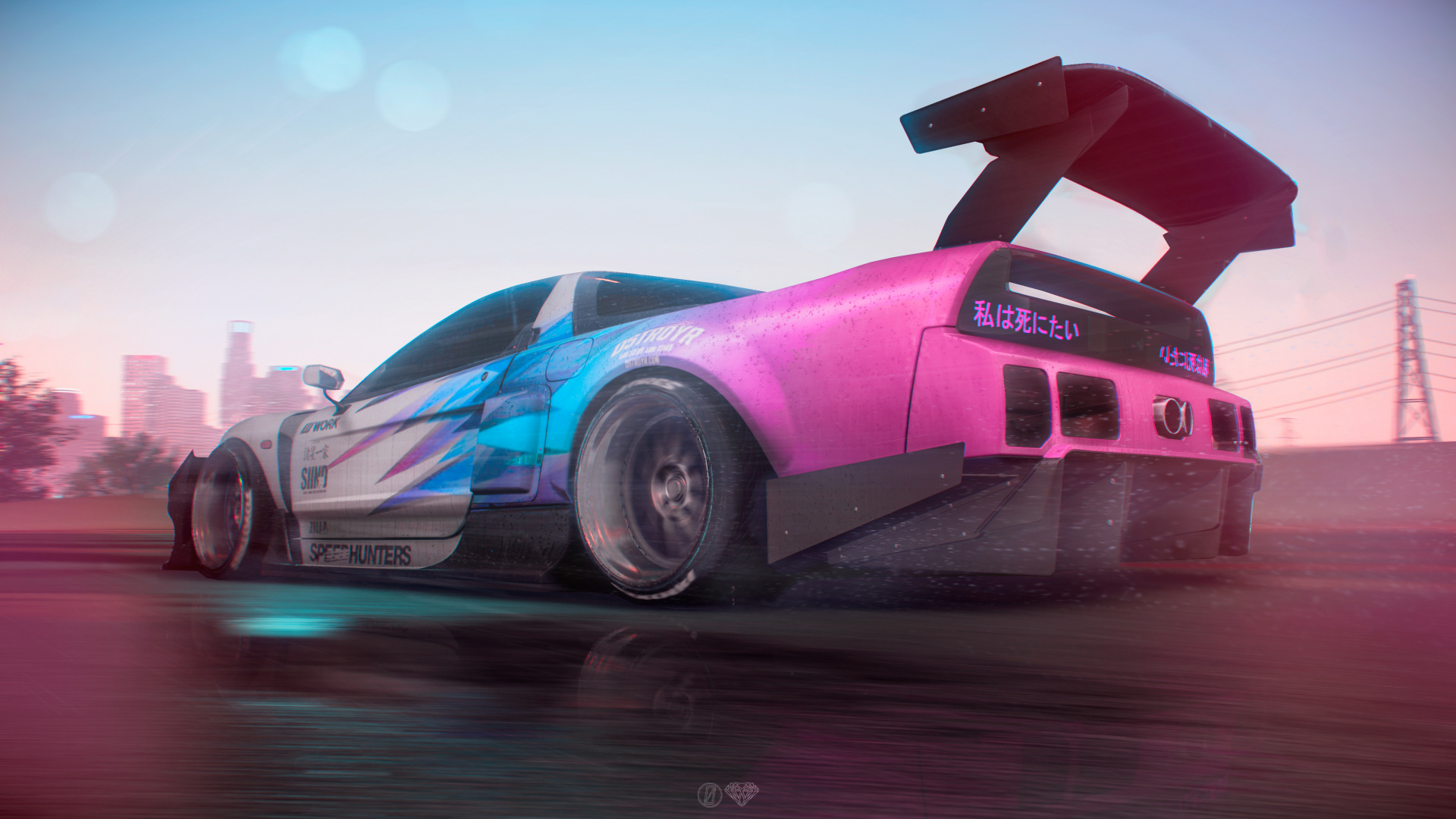 Red Ferrari 458 Italia on Road. Wallpaper in 1920x1080 Resolution