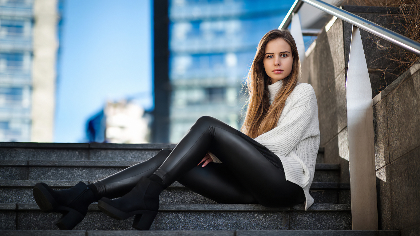 Schönheit, Sitzecke, Bein, Modell, Mode. Wallpaper in 1366x768 Resolution