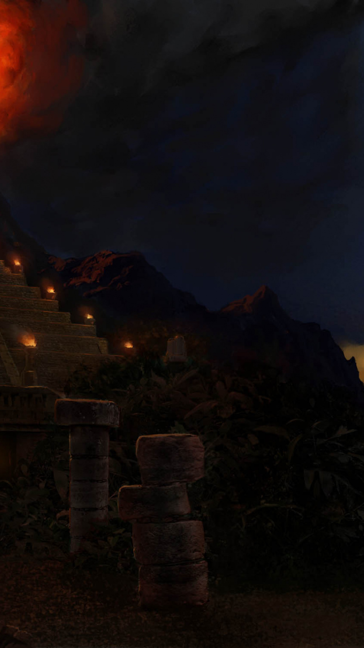 Burning House Near Trees During Night Time. Wallpaper in 750x1334 Resolution