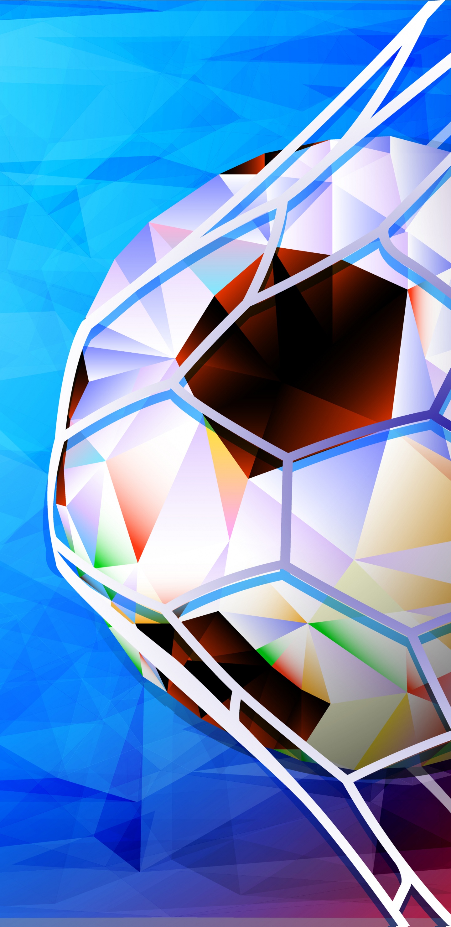 White and Blue Ball Illustration. Wallpaper in 1440x2960 Resolution