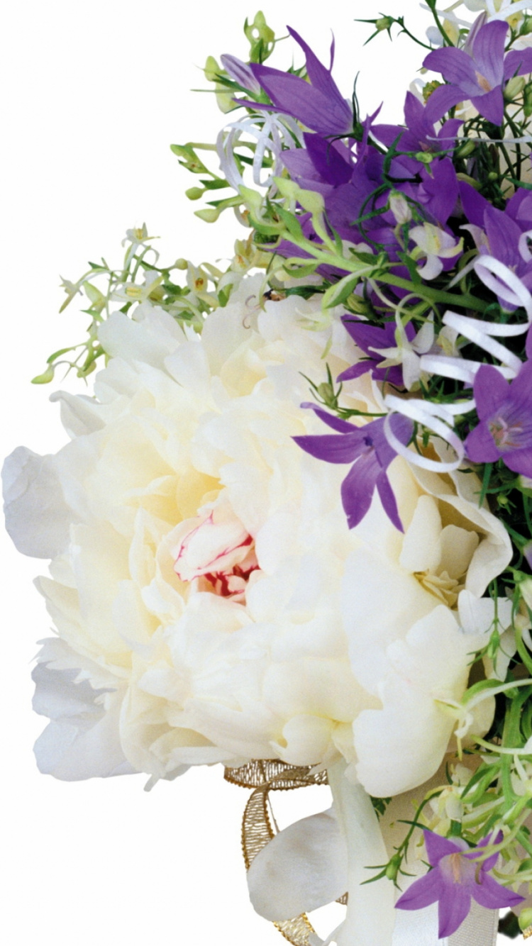 White and Purple Flower Bouquet. Wallpaper in 750x1334 Resolution