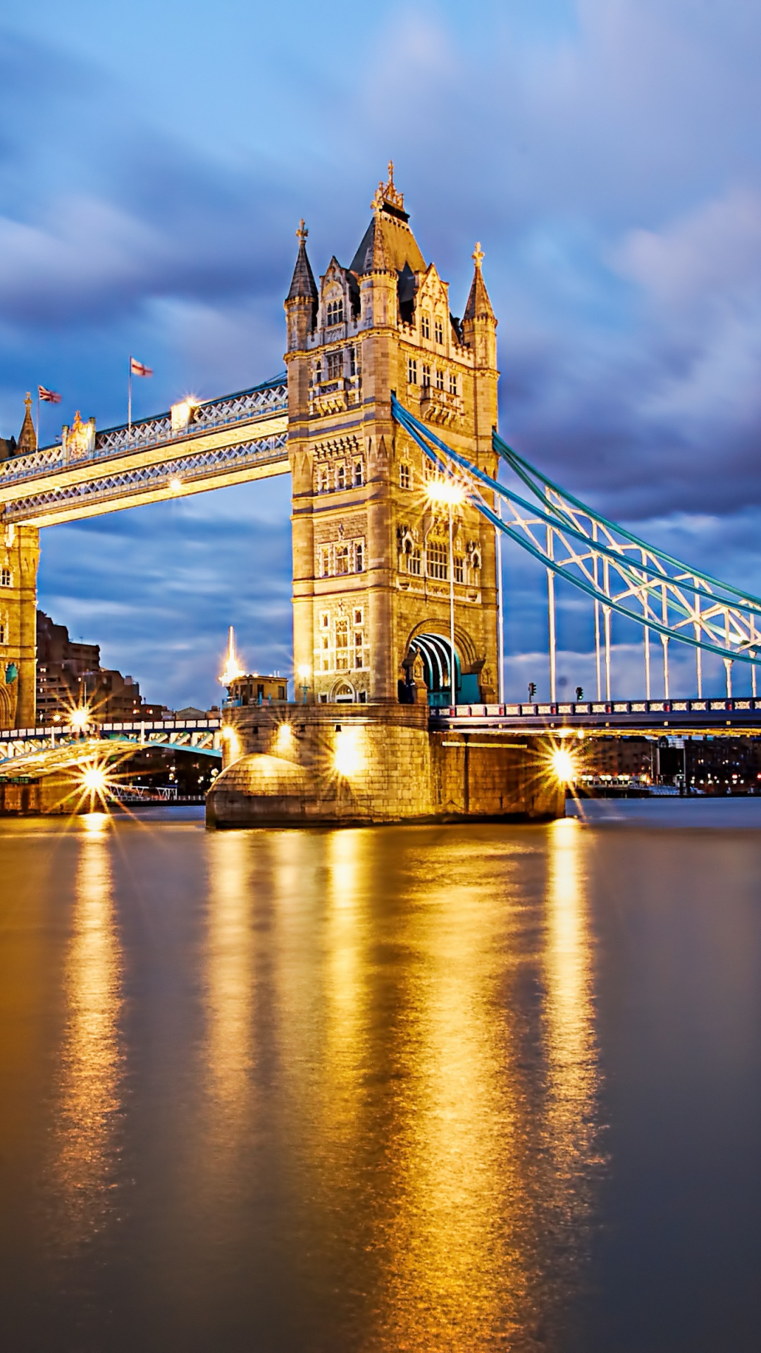 Bridge Over Water During Night Time. Wallpaper in 1080x1920 Resolution