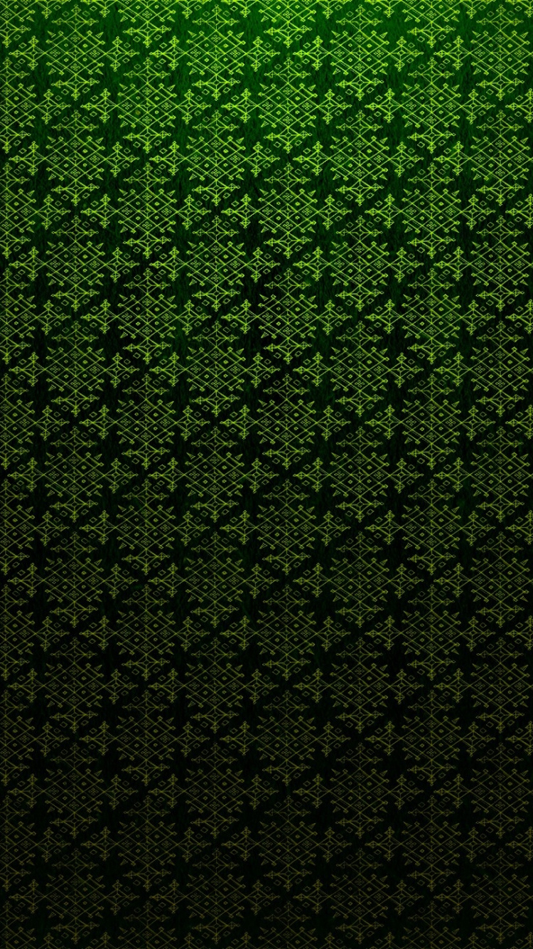 Grünes Und Schwarzes Florales Textil. Wallpaper in 750x1334 Resolution