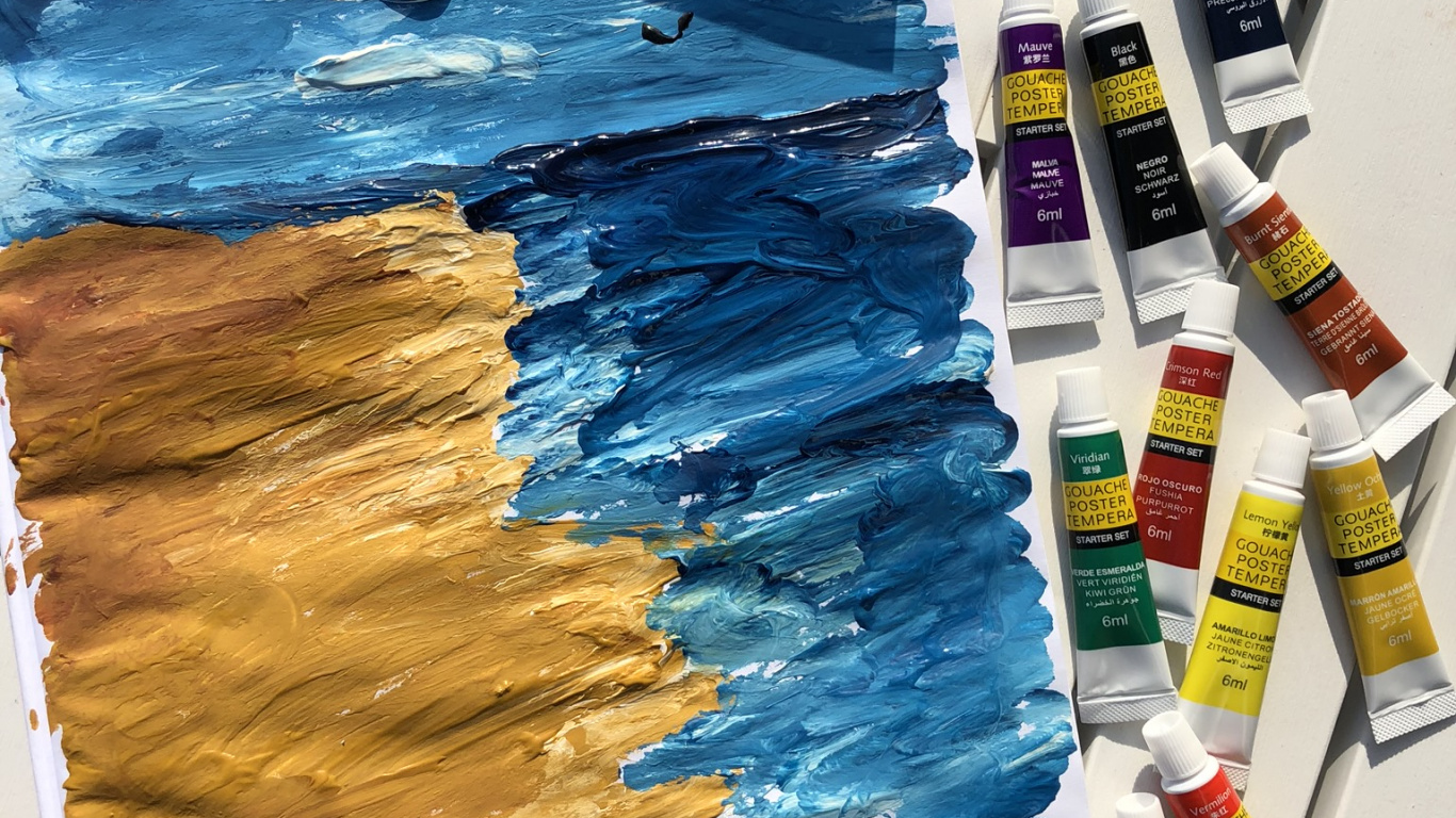 Painting, Art, Paint, Wood, Blue. Wallpaper in 1366x768 Resolution